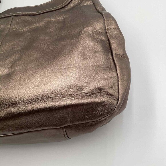 Coach Soho Lynn Metallic Bronze Leather Buckle Shoulder Bag - Picture 11 of 12